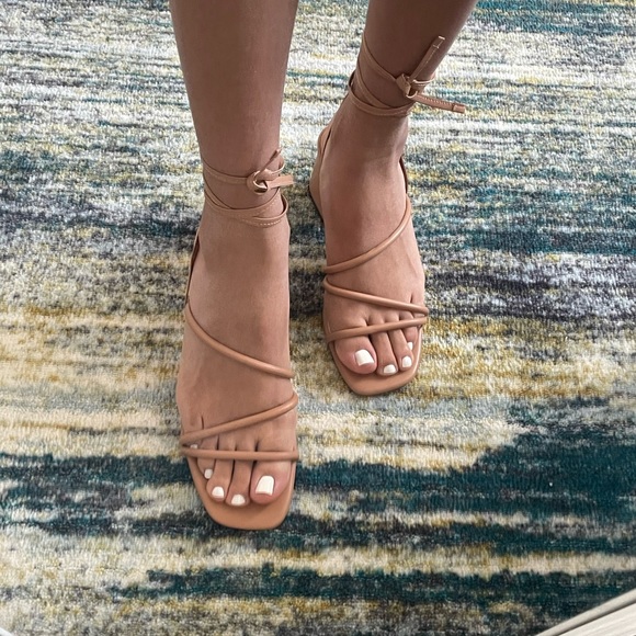 Nine West Gorg Ankle Wrap Block Heel 